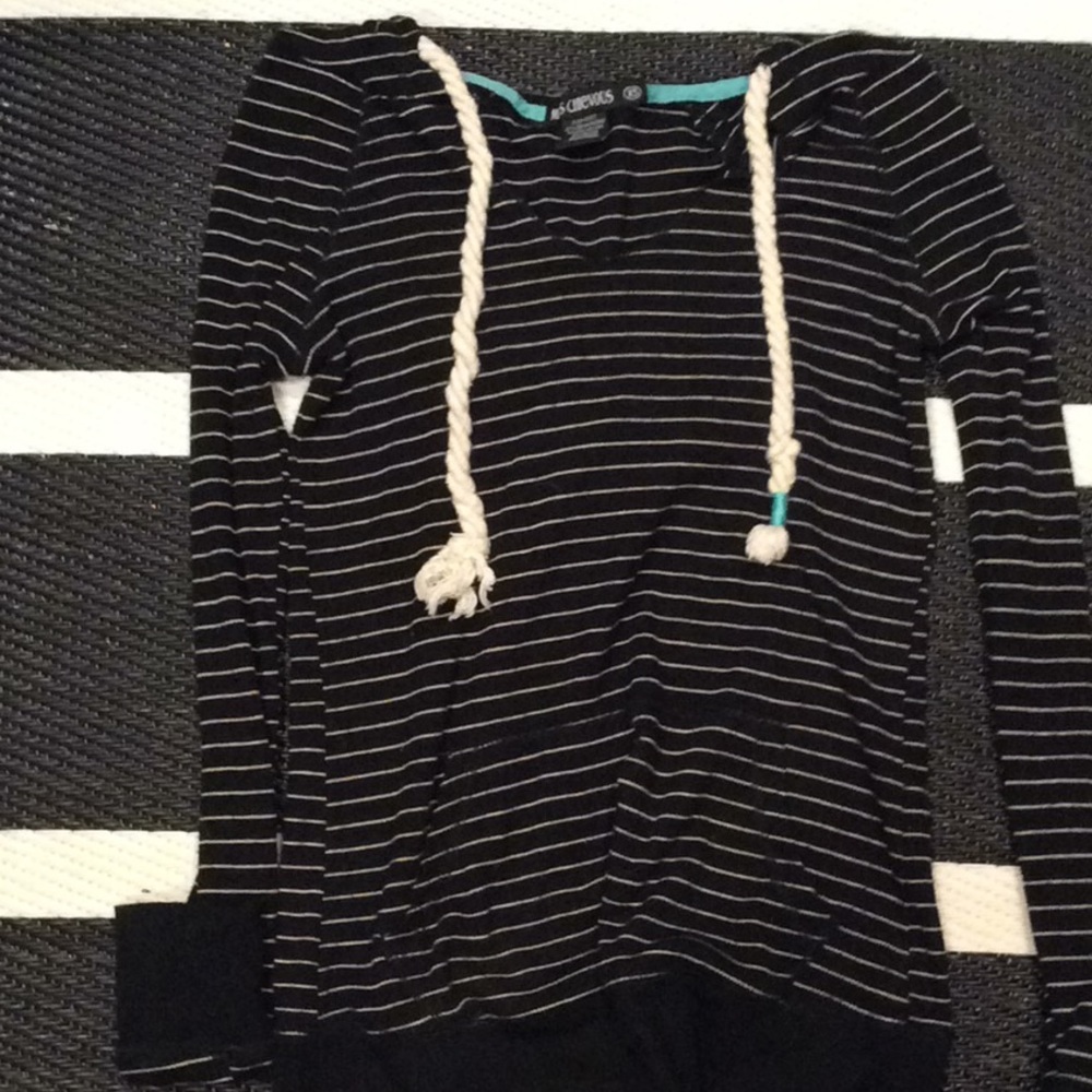 Black with white stripped hoodie